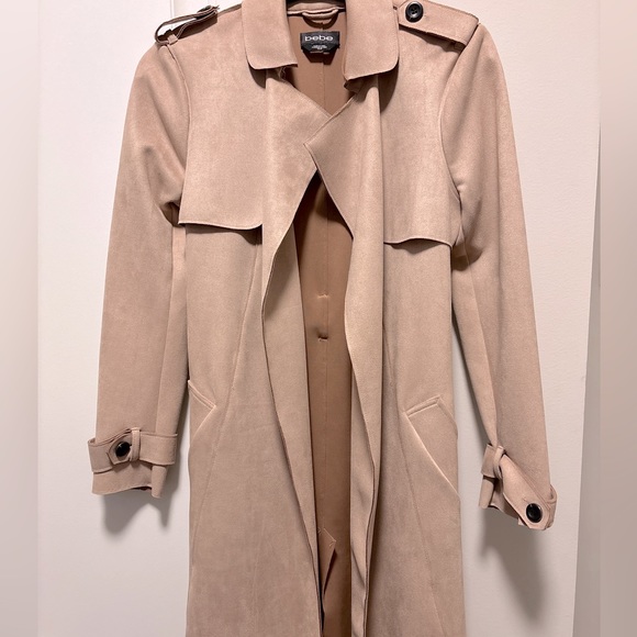 Brand new BEBE camel suede trench jacket - Picture 1 of 5